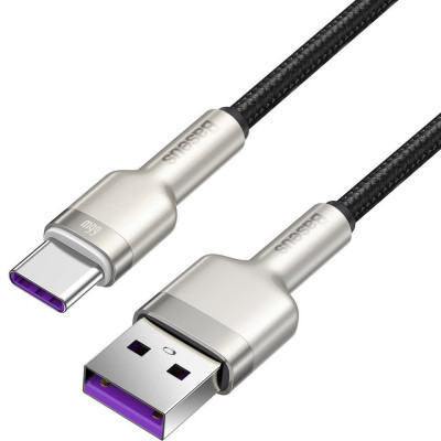 Дата кабель USB 3.1 AM to Type-C 0.25m CAKF 6.0A 66W Cafule Series Metal Data Cable Black Baseus (CAKF000001) Винница - изображение 8