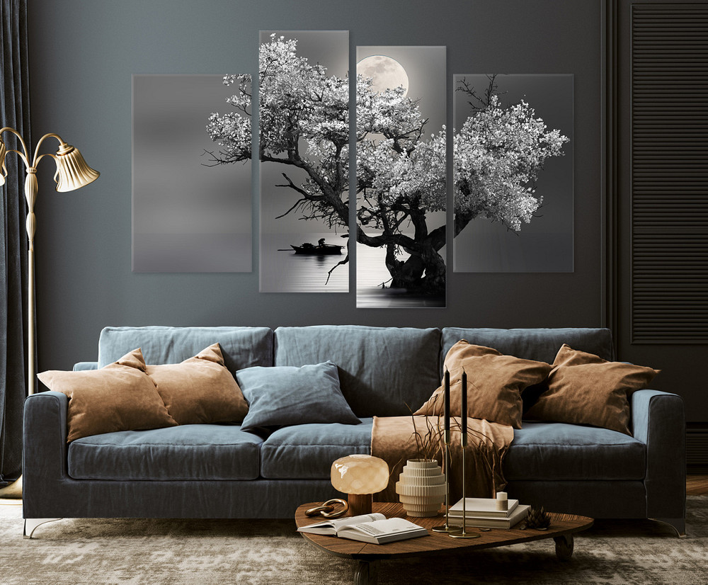 Модульна картина в спальню, вітальню Абстракція Дерево під місяцем Art-621_4 110x160 см Київ - фото 2
