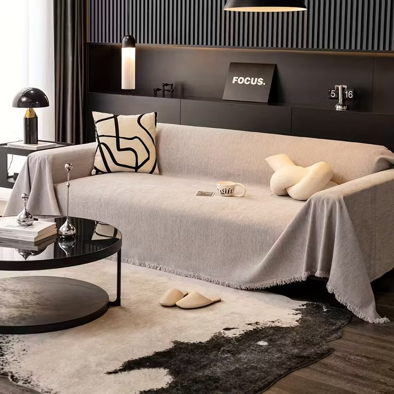 Плед покривало на диван або ліжко, чохол накидка 180х230 см для м'яких меблів світло-сірий Кам'янець-Подільський - фото 4