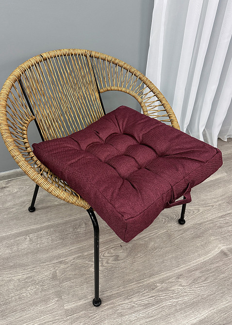 Подушка для стульев (50x50х8 см) Decorator Мальмо цвет бордовый 84-184 Киев - изображение 7