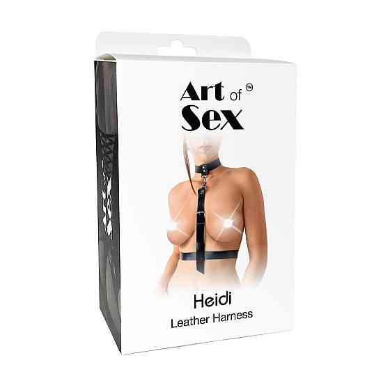 Сексуальная портупея из натуральной кожи Art of Sex - Heidi, размер XS-2XL, цвет красный Sex Aura Киев