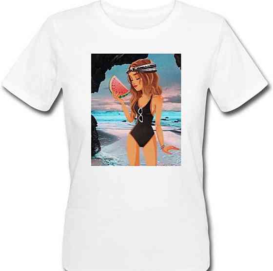 Белая женская футболка с рисунком Черновцы