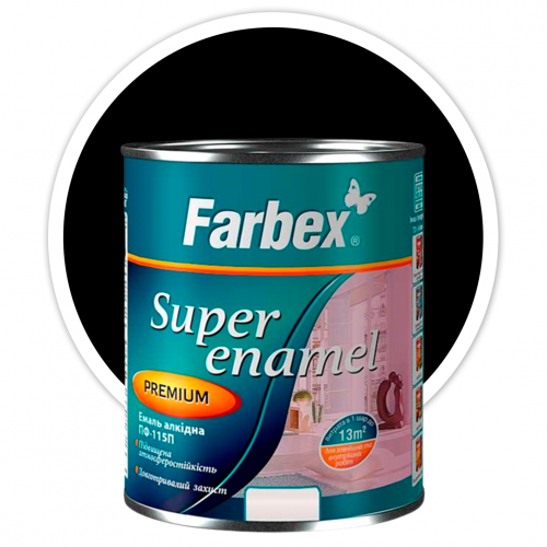 Эмаль алкидная ПФ-115П черная ТМ Farbex -2.8 кг. Харьков - изображение 1