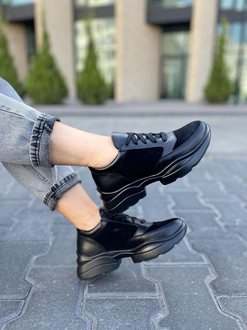 Masis Кросівки жіночі MASIS 1018 чорні (весна-осінь, шкіра+замша натуральна) (5176) Коломыя - изображение 10