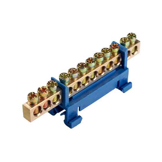 Шина нулевая, 12 отверстий, DIN рельса Днепр