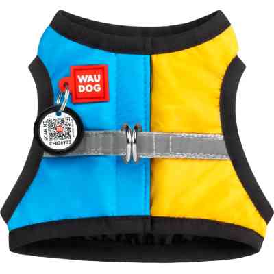 Шлей для собак WAUDOG Clothes с QR паспортом Colors of freedom XS1 (220-4020) Винница