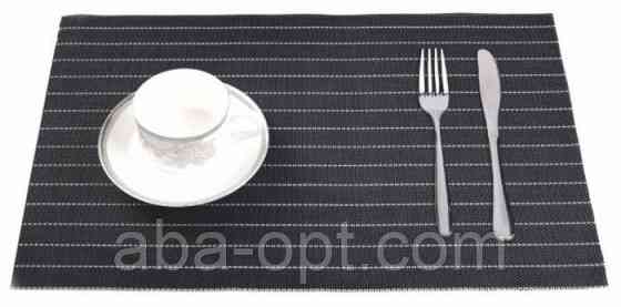 Коврик для сервірування столу чорний у смужку 45 х 30 см Том (шт) 4228 Одеса