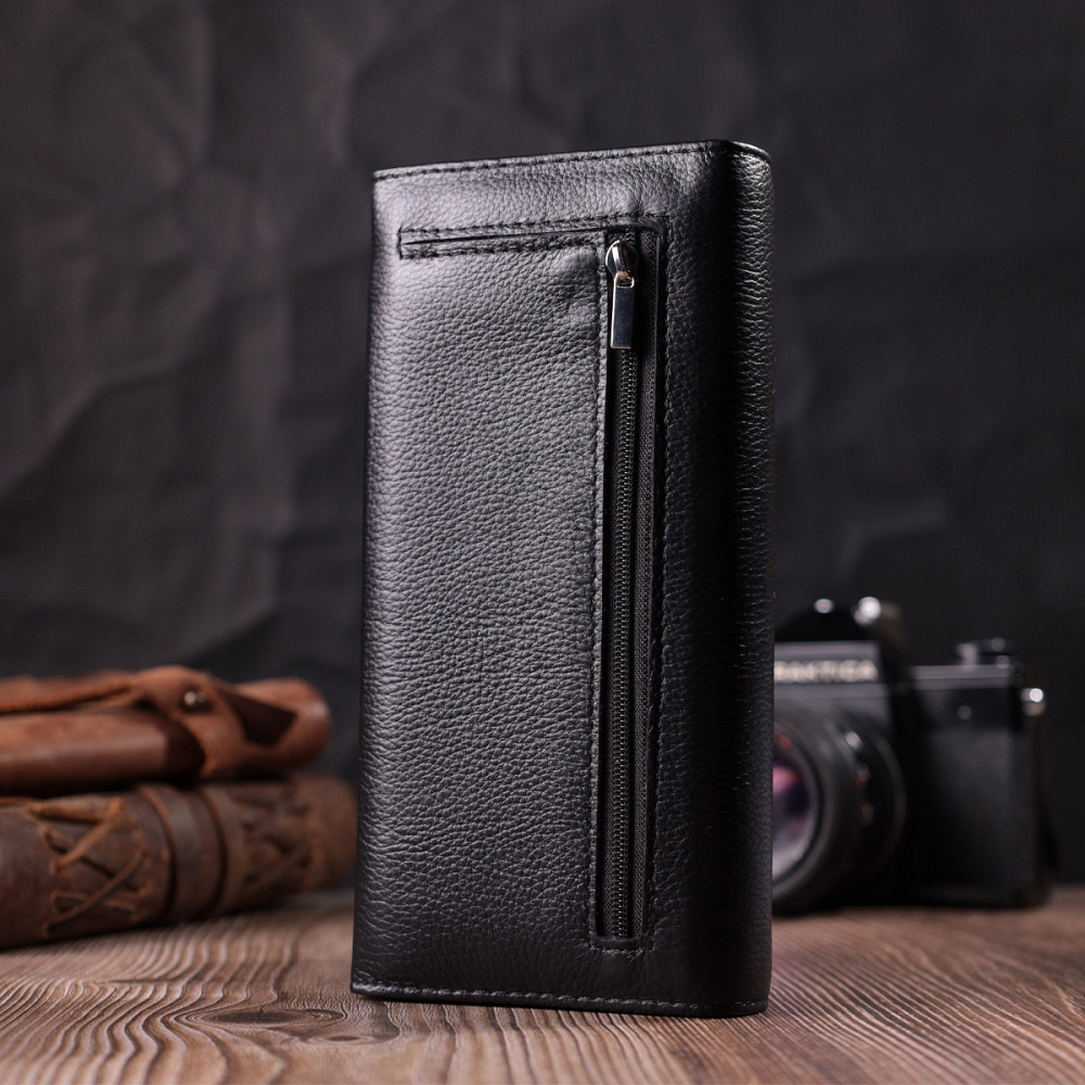 Удобный женский кошелек из натуральной кожи ST Leather 22523 Черный Киев - изображение 10