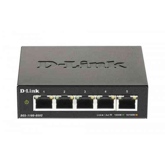 Комутатор D-Link DGS-1100-05V2 5xGE Easy Smart (DGS-1100-05V2/E) Київ