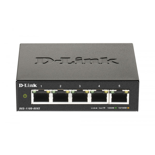 Комутатор D-Link DGS-1100-05V2 5xGE Easy Smart (DGS-1100-05V2/E) Київ - фото 1