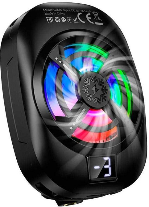 Кулер для охлаждения телефона LED подсветка, 3 скорости HOCO GM76. Харьков - изображение 4