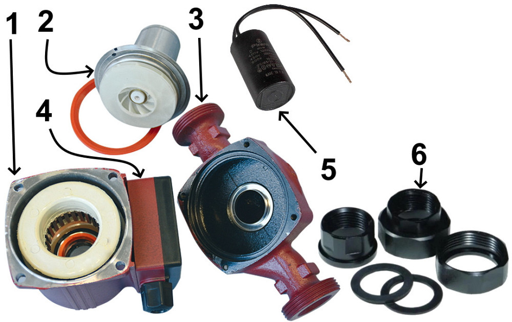 Насос циркуляційний VOLKS pumpe ZP25/4 180мм + гайки (000010612) Київ - фото 5