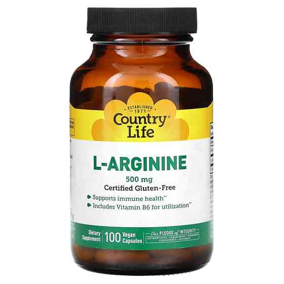 L‑Аргінін Country Life L-Arginine, 500 mg, 100 Vegan Capsules Луцьк