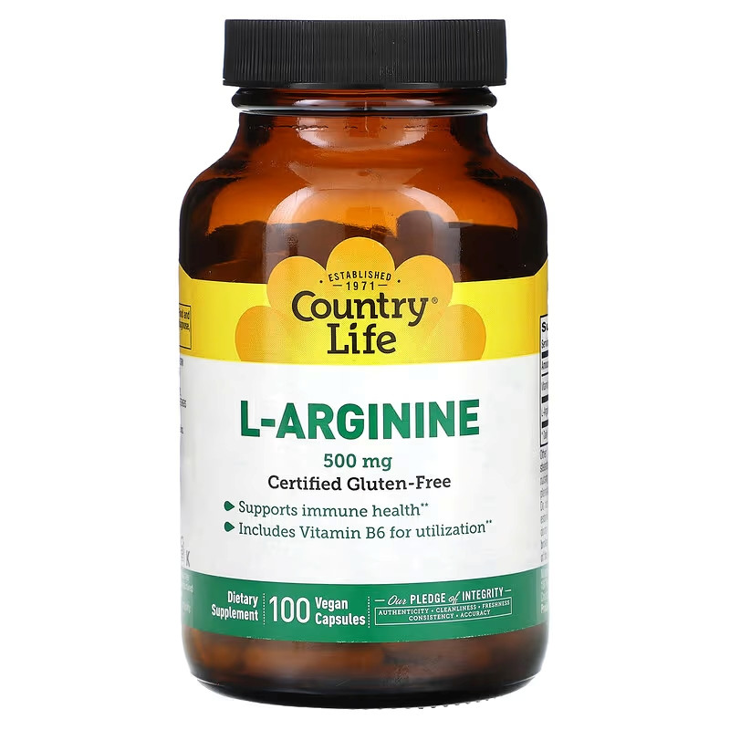 L‑Аргінін Country Life L-Arginine, 500 mg, 100 Vegan Capsules Луцьк - фото 1