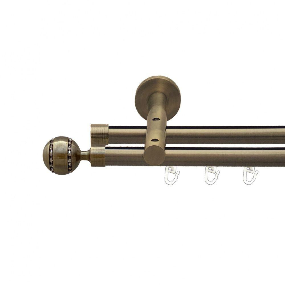 Карниз Orvit Аркадія металевий дворядний реверсивний профільна труба  Антик 19\19 мм 240 см (00-00013426) Львов - изображение 1