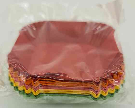 Тартолетка для кексів"Квадратна мікс"(58,5*58,5*21,5) (100шт)/К-58,5/ (1 уп.) Харків