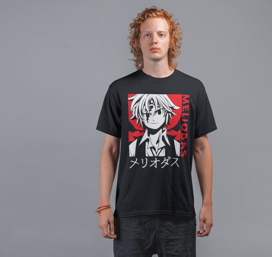 Футболка для хлопчика з аніме принтом Нанатсу Но Таізаі Севен оверсайз (зріст від 165 до 180) Чорний AnimeJ0944m Дніпро - фото 3