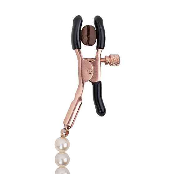 Затискачі для сосків з перлинним ланцюжком Rosy Gold - Nipple Clamps Pearls Sex Aura Київ
