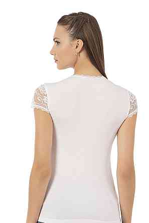 Футболка Ozkan з прозорим верхом, біл, чорн — Viscose M Київ