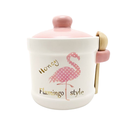 Ємність для меду Фламінго 450мл d12см/h13см з дерев'яною ложкою S&T 700-04-13 Житомир - изображение 1