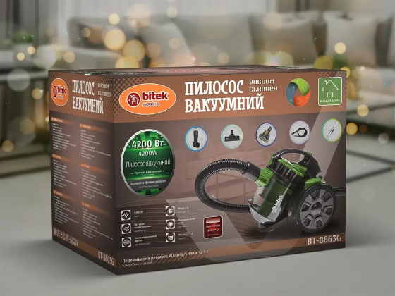 Пилосос вакуумний 4200Вт 3,0л BITEK BT-8663G Одеса