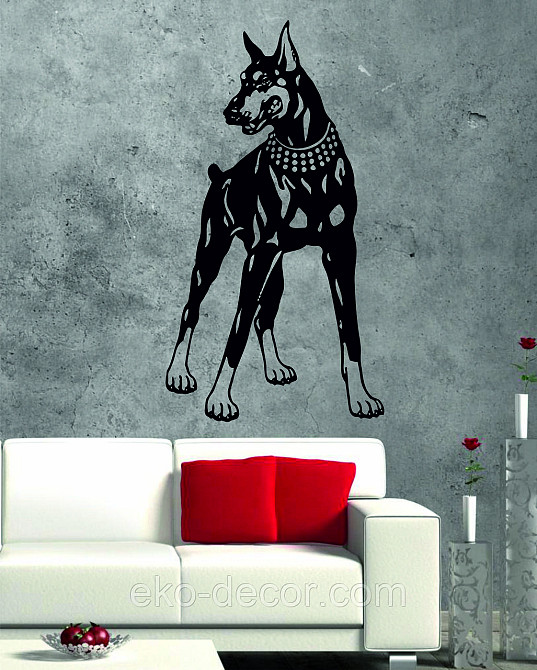 Декоративне настінне Панно «Доберман», Декор на стіну 110*59 см, Чорний Київ - фото 9
