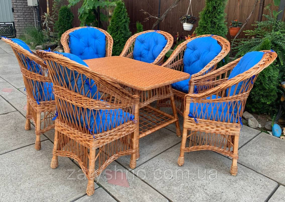 Большой набор плетеной мебели с накидками Киев - изображение 3