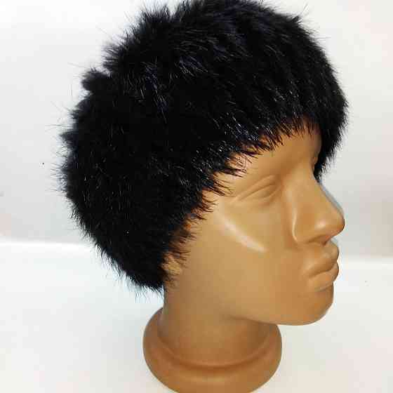 Повязка на голову меховая Черный Харьков