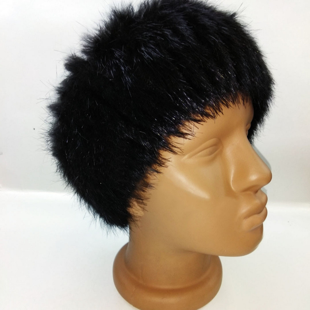 Повязка на голову меховая Черный Харьков - изображение 1