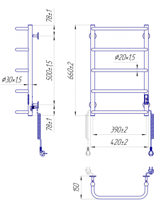 Электрический полотенцесушитель Mario Стандарт HP-I 650x430 TR К таймер-регулятор Киев - изображение 7