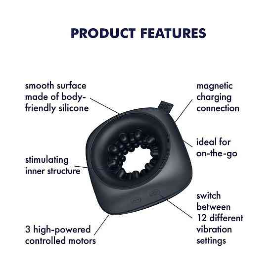 Мастурбатор Satisfyer Ring Stroker, 12 режимов вибрации, универсальный, компактный Sex Aura Киев