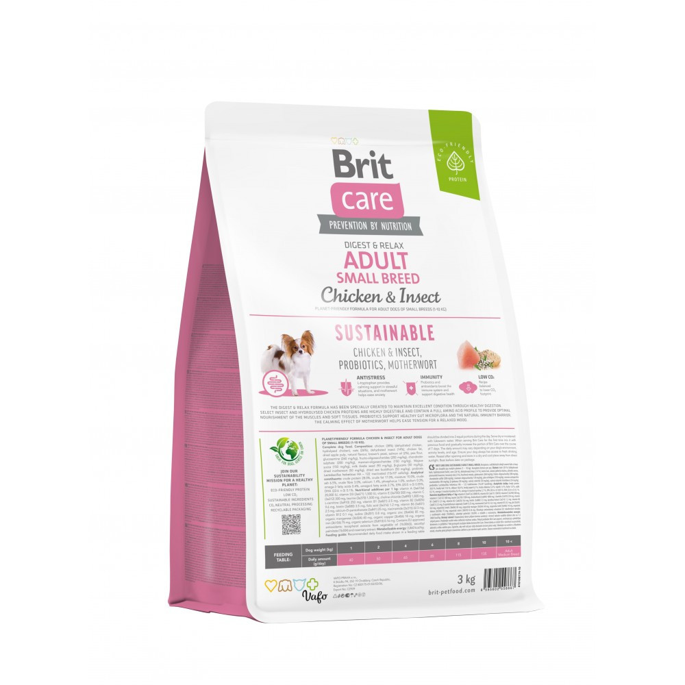 Сухой корм Brit Care Dog Sustainable Adult Small Breed для собак малых пород, с курицей и насекомыми, 3 кг Винница - изображение 2