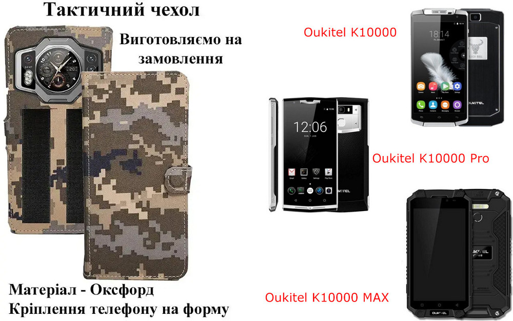 Тактический чехол для NUBIA RED MAGIC 6R, Red Magic 6S Pro, крепится к снаряжению на липучке Киев - изображение 1