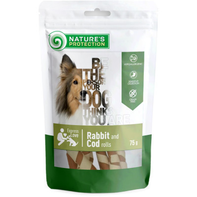 Лакомство для собак Nature's Protection Rabbit and cod rolls 75 г (SNK46095) Винница - изображение 1