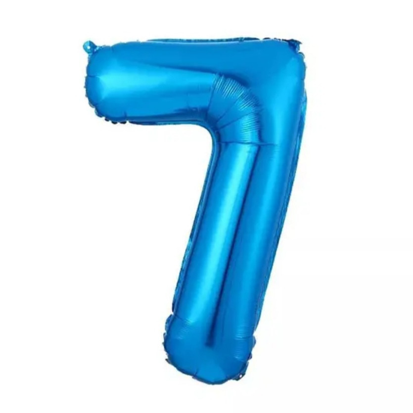 Цифра фольгированная 7 синий 32