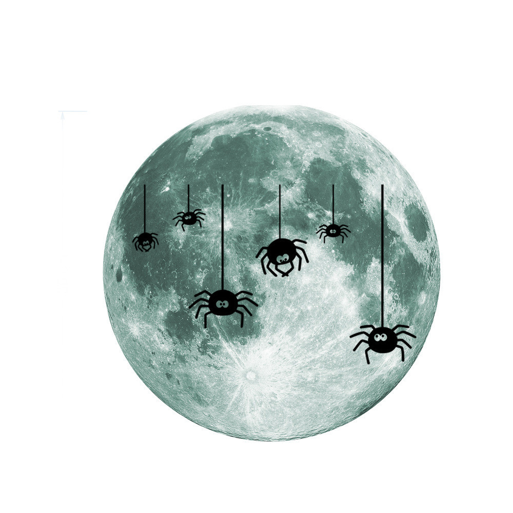 Наклейка на Хэллоуин Пауки и луна 30 см салатовый Киев - изображение 3