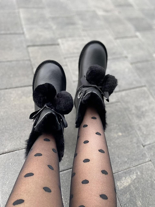 Lonza Угги жіночі LONZA чорні натуральна шкіра висота 14 см підошва 2 см (A8032-7A 4843) Коломыя - изображение 3