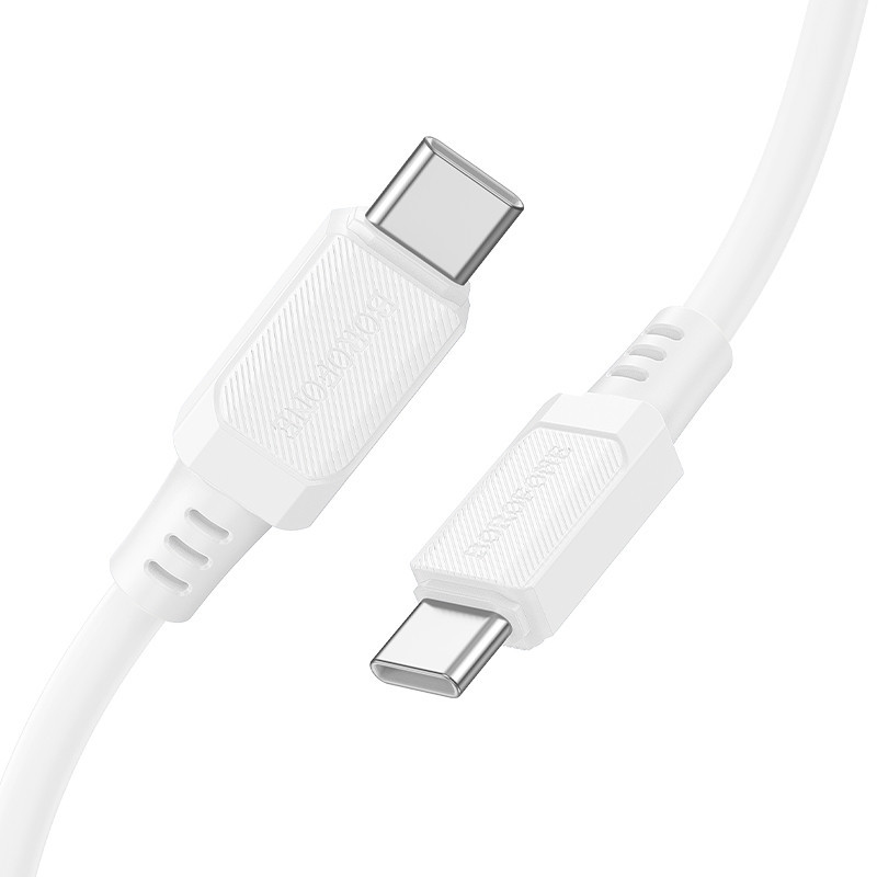 Кабель BOROFONE BX115 Lotto 60W silicone charging data cable C to C White Київ - фото 3