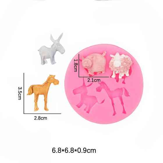 Молд силиконовый Животные 68 мм розовый Киев