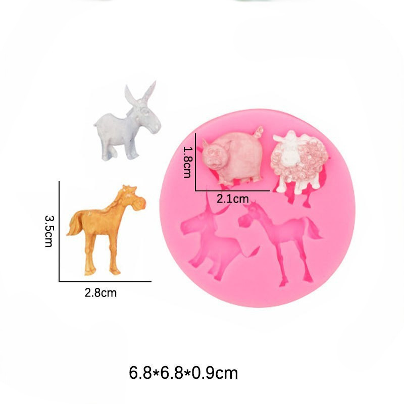 Молд силіконовий Тварини 68 мм рожевий Київ - фото 2