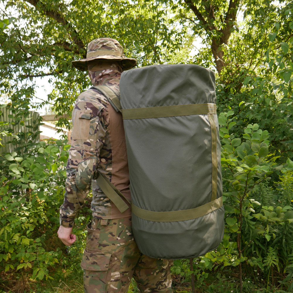 Сумка-баул Kiborg 80л олива. Баул армійський oliva, сумка баул ЗСУ, військовий баул тактичний 80 л Київ - фото 7