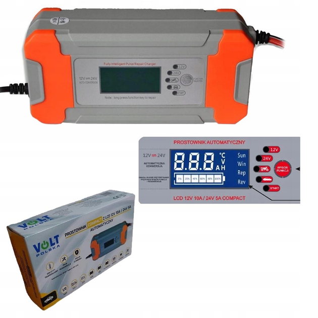 Автомобильное зарядное устройство 12/24V 8А для аккумуляторов c LCD дисплеем Винница - изображение 6