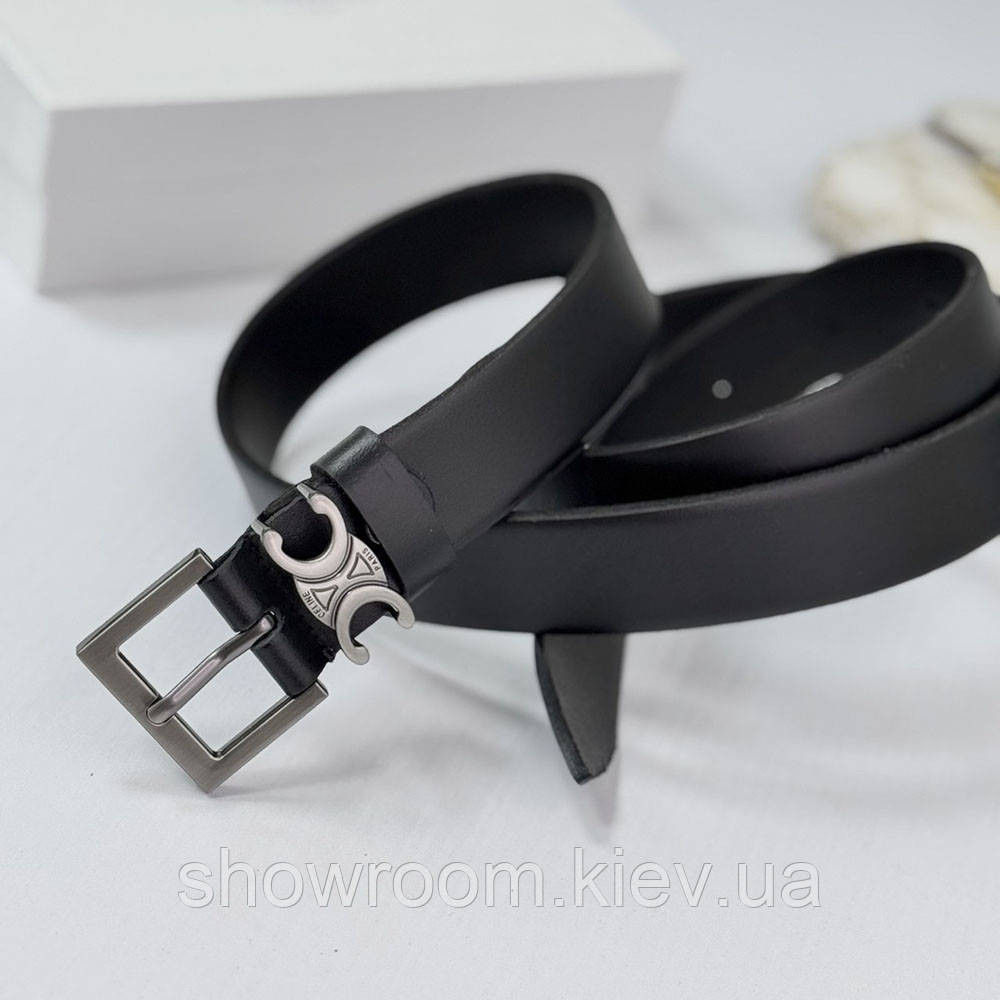 Жіночий ремінь шкіряний Celine grey (3 cм) (5610) Київ - фото 1