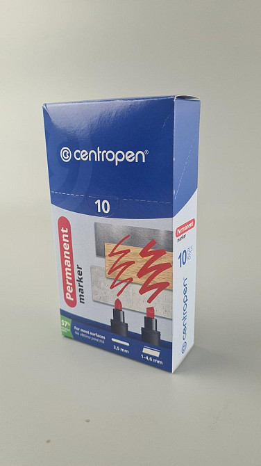 Маркер перманентний 1.0-4,6mm скошений тм Centropen код8576 (10 шт.) Харків - фото 2