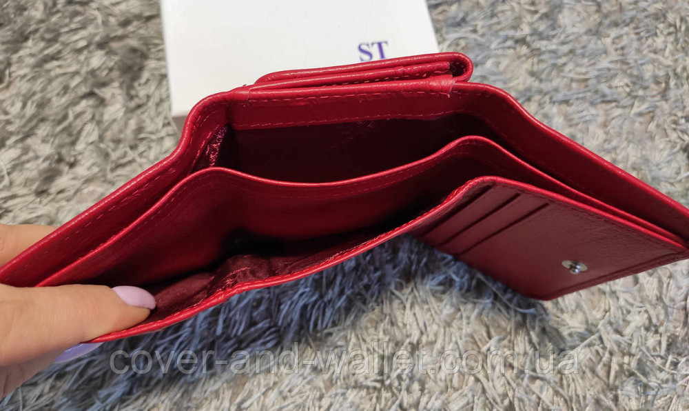 Червоний маленький жіночий гаманець з натуральної шкіри ST 403 Red Київ - фото 3