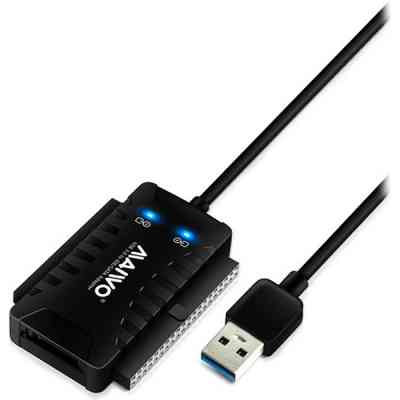 Адаптер Maiwo USB 3.0 to 2.5/3.5&apos;&apos; IDE/SATA HDD/SSD, 5.25&apos;&apos; CD-R, PA 2V/2A (K132U3IS) Вінниця