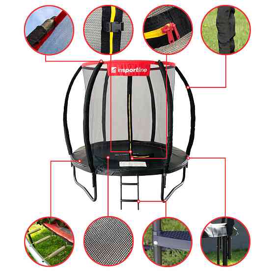 Батут inSPORTline Flea PRO с внутренней сеткой 183 см черный Киев