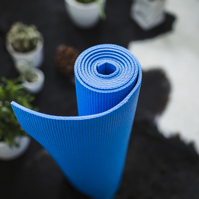 Килимок для йоги та фітнесу Power System PS-4014 PVC Fitness-Yoga Mat Blue (173x61x0.6) Кам'янське - фото 7
