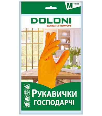 Перчатки хозяйственные латексные Doloni Household 4545 р.8 (M) Ровно