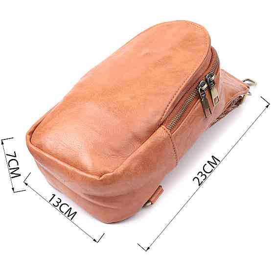 Цікава сумка через плече в модному кольорі з екошкіри Vintage 22793 Рудий Київ